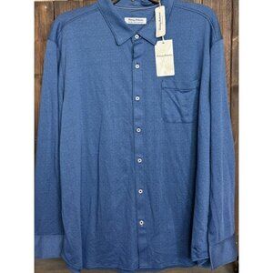 Tommy Bahama 2XLT TALL San Lucio Diamond Isles Blue Stretch Button Down NEW